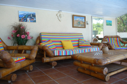 Poolside shaded summer lounge