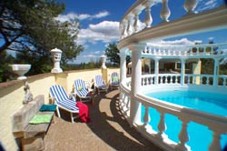 Sun chairs by the pool