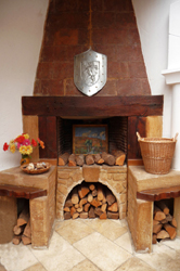 Villa entrance hall fireplace